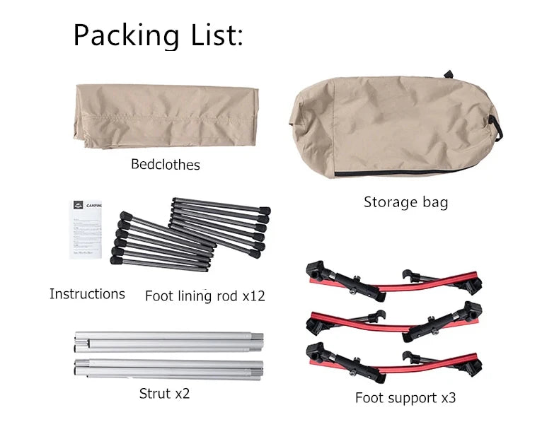 WESTTUNE Portable Folding Camping Cot – Ultralight Aluminum Sleeping Bed for Outdoor Travel